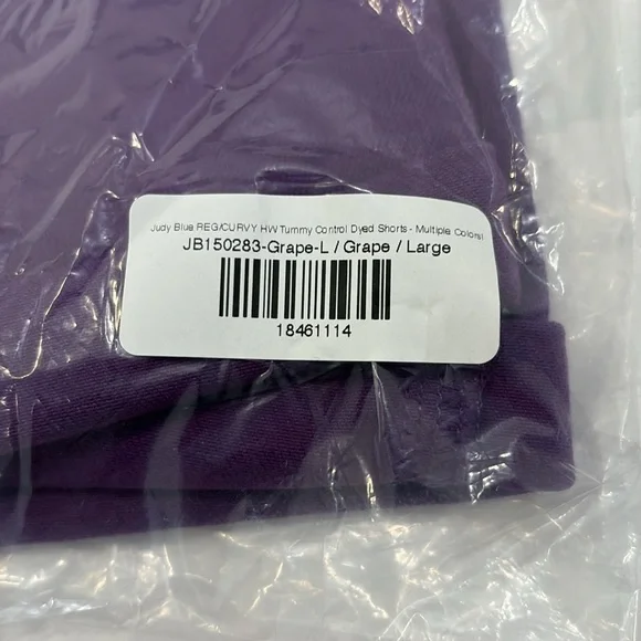 🏝️NEW!🏝️ JUDY BLUE | High Waist Tummy Control Purple Shorts - Style #150268 - Picture 5 of 6